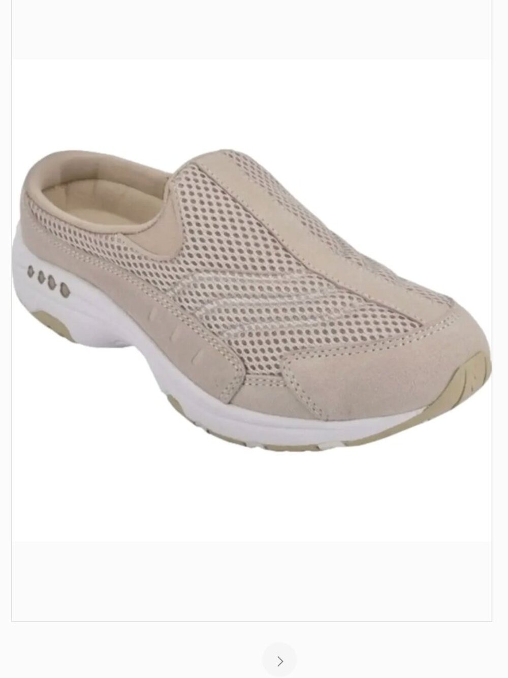 Easy Spirit Traveltime Women’s Slide On Sneaker in Neutral Suede Size 7 Wide
